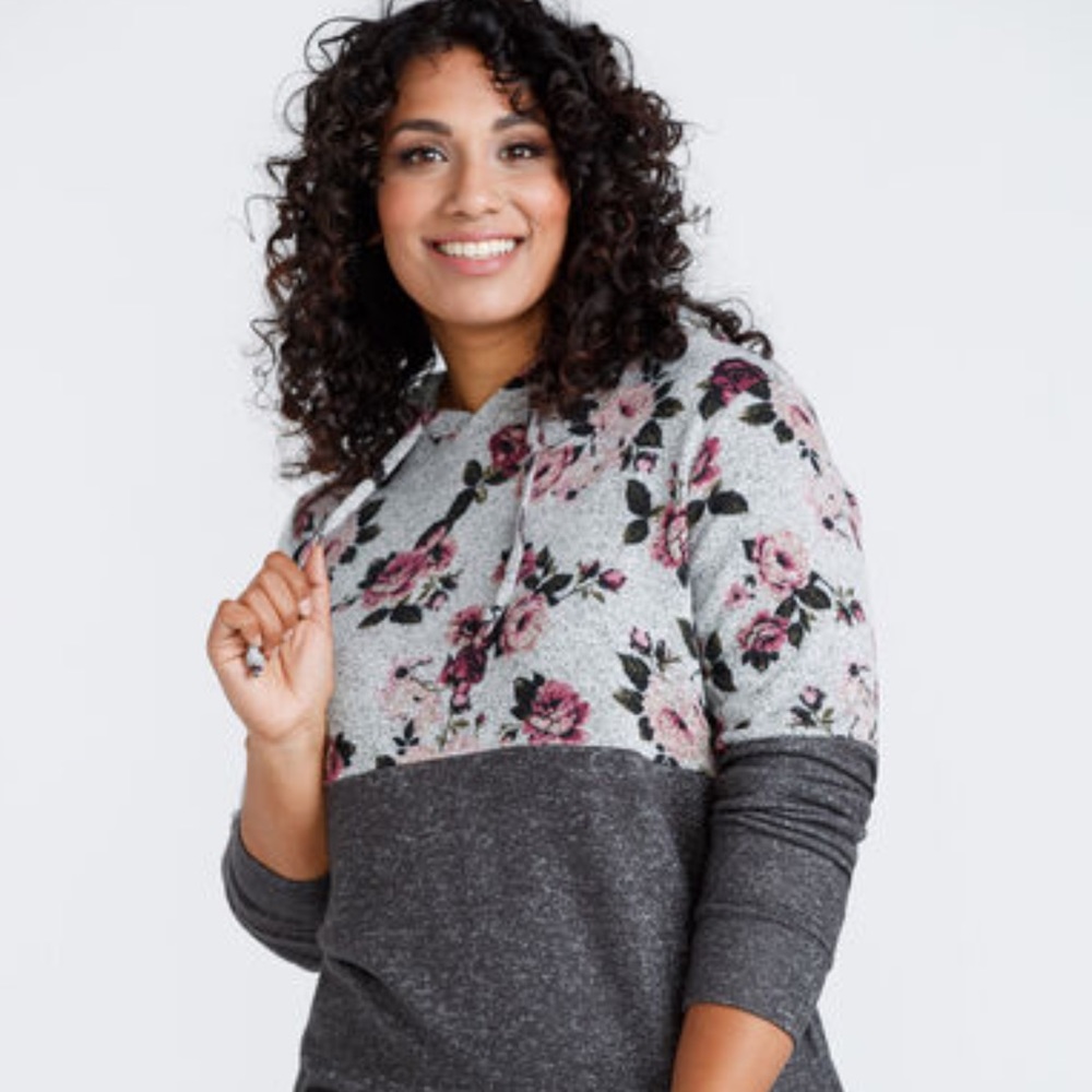 NWT Women’s Floral Colour Block Hoodie
